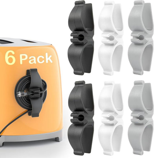 Cord Organizer for Appliances 6 Pack Durable Rubber Cord Wrapper for Kitchen & Office 3M Adhesive Stable Design Easy Storage Home Appliance Cord Hider