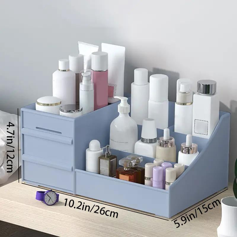 Multi-Grid Makeup Organizer for Vanities Desk, 1 Count Dressers Makeup Storage Drawer for Bedroom, Cosmetics Makeup Storage Box, Summer Gifts