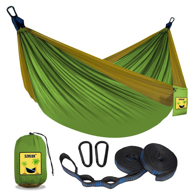 SZHLUX Camping Hammock Double & Single Portable Hammocks with 2 Tree Straps and Attached Carry Bag,Great for Outdoor,Indoor,Beach,Camping